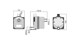 Vvkb Engine Heater Titan-P1 External Dimensional Drawing