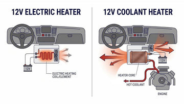 12V electric UTV heater vs 12V coolant heater — where the heat comes from