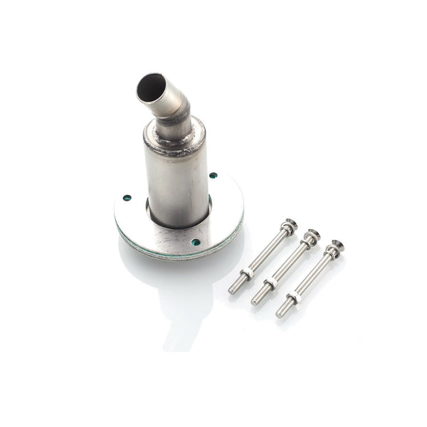 Stainless steel exhaust hull fitting with stainless bolts for boat installation