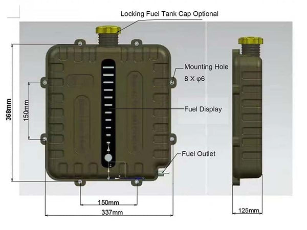 VVKB Diesel Fuel Tank for Webasto Heater VVKB Heater - RV Heater