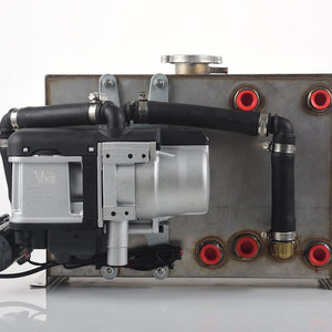 Vvkb Apollo-GH5 gasoline hot water system front view — heater pre-mounted to stainless steel heat exchanger tank
