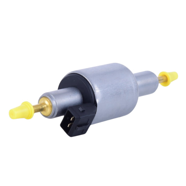 Diesel heater fuel pump showing 2-pin electrical connector, 12V/24V replacement
