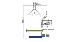 In line coolant heater Titan-P6 Dimensional Drawing