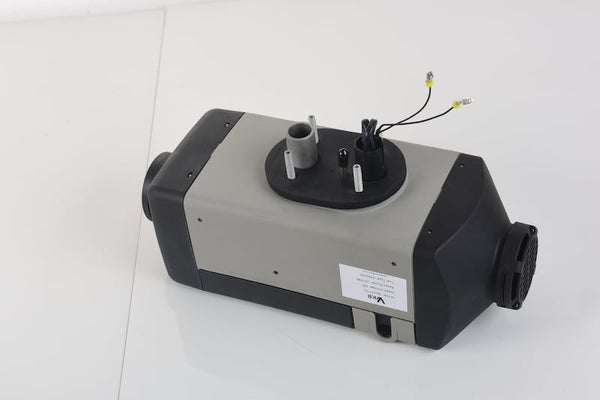Top view of Vvkb Apollo G1 2KW gasoline air heater showing combustion air intake and ignition connections