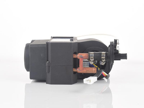 Vvkb UTV cab heater side view showing copper coolant tube connections