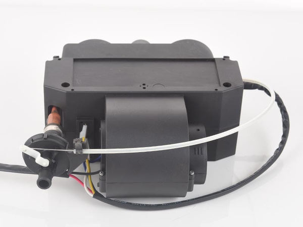 Vvkb UTV cab heater showing copper fittings and electrical wiring