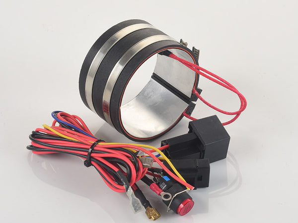 Zeus-F1 diesel fuel filter heater complete kit with wiring harness, relay, fuse, and indicator button — 75W, 12V/24V
