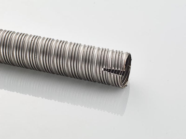 Flexible 304 stainless diesel heater exhaust pipe coiled to show its bend