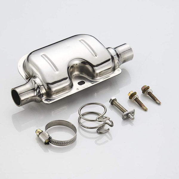 Apollo C1 included exhaust muffler with stainless steel clamps and mounting hardware
